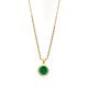 Men's Hip Hop Green Ruby Round CZ Pendant 24 in Rope Chain Necklace