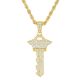 Men's Hip Hop Gold / Silver Plated Iced Out Key Pendant 30 inch Rope Chain