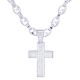Men's Rapper Silver Plated Iced Cross Pendant 24 Inch Gucci Chain Necklace