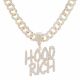 XL Hip Hop Men's Iced HOOD RICH Pendant 20 inch Heavy Cuban Chain Necklace