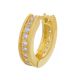 Unisex Gold Tone Iced Out CZ 3 mm Huggie Hoop Snap Earrings