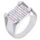 Men's Hip Hop Iced Out Brass RH Plated Hand Set CZ Rectangle Square Pinky Ring