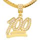Men's Iced Out 100 Emoji Pendant 20 inch / 24 inch Miami Cuban Chain Necklace