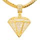 Men's Iced Out Diamond Pendant 20 inch / 24 inch Miami Cuban Chain Necklace