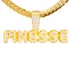 Men's Gold Plated Finesse Sign Pendant 24 inch Miami Cuban Chain Necklace