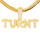 Rapper Gold Plated TURNT Sign Pendant 24 inch Miami Cuban Chain Necklace