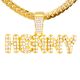 Men's Gold Plated HENNY Sign Pendant 24 inch Miami Cuban Chain Necklace