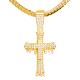 Rapper 14k Gold Plated 3D Dripping Cross Pendant 24 inch Miami Cuban Chain