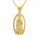 Our Lady of Guadalupe Pendant Solid Gold Plated Figaro Chain Necklace