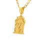 Hip Hop Gold Plated Diamond Cut Virgin Mary Pendant 20 inch Chain Necklace