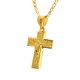 Hip Hop Gold Plated Jesus Cross Pendant 20 inch Concave Chain Necklace