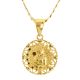 Gold Plated Virgin Mary Medallion 20 inch Concave Chain Necklace