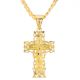 Hip Hop Cross Jesus Pendant Solid Gold Plated 20 inch Chain Necklace