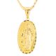 Solid 14k Gold Plated Our Lady of Guadalupe 20 inch Concave Chain Necklace