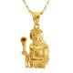Hip Hop Gold Plated Virgin Mary Pendant 20 inch Concave Chain Necklace