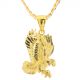 Solid 14k Gold Plated Fly Eagle Pendant 20 inch Concave Chain Necklace