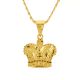Gold Tone Crown of Our Lady Guadalupe Pendant 20 inch Concave Chain Necklace