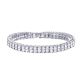 Men's Women's Stone Hip Hop CZ Iced Out 14k Silver Plated 8 Inch Bling Bling Tennis Bracelet-2 Row