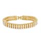Men's Stone Hip Hop CZ Iced Out 14k Gold Plated 8 Inch Bling Bling Tennis Bracelet-3 Row