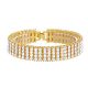 Men's Stone Hip Hop CZ Iced Out 14k Gold Plated 8 Inch Bling Bling Tennis Bracelet-4 Row
