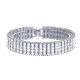 Men's Women's Stone Hip Hop CZ Iced Out 14k Silver Plated 8 Inch Bling Bling Tennis Bracelet-4 Row