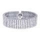 Men's Women's Stone Hip Hop CZ Iced Out 14k Silver Plated 8 Inch Bling Bling Tennis Bracelet-6 Row