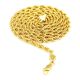 14K Yellow Gold Plated 4 mm Thin Short Rope Chain Necklace 20 inch