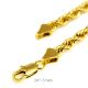 Men's Women's 14K Yellow Gold Plated 5mm Rope 24 inch Chain Necklace