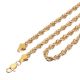 14K Yellow Gold Plated 3.5 mm Thin Short Rope Chain Necklace 20 inch