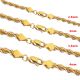 14K Yellow Gold Plated 2.5 / 3 / 3.5  / 4 mm Thin Short Rope Chain Necklace 20 inch