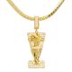 Egyptian Pharaoh CZ Iced Gold Plated Pendant 20 inch and 24 inch Chain Necklace