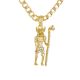 Men's Hip Hop Gold Plated Hip Hop Egyptian Anubis Pendant 24 inch Cuban Chain