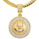 Men's Iced Out Lion Medallion Pendant 20 inch / 24 inch Miami Cuban Chain Necklace