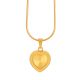 Gold Tone Stainless Steel Heart Pendant Women's 16 Inch Chain Necklace 