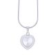 Silver Tone Stainless Steel Heart Pendant Women's 16 Inch Chain Necklace
