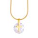 Stainless Steel Diamond Gold Tone Cross Pendant Women's 16 Inch Chain Necklace 