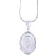 Stainless Steel Praying Virgin Mary Women's Silver Tone Pendant 16 Inch Chain Necklace
