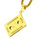 Men's Stainless Steel Cassette Tape Pendant 24 in Box Chain Necklace