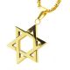 Men's Stainless Steel Six Point Star Pendant 24 in Box Chain