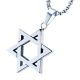 Men's Stainless Steel Six Point Star Silver Pendant 24 in Box Chain