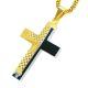 Men's Stainless Steel Cross Pendant 24 in Chain Necklace