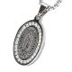 Stainless Steel Silver Plated Guadalupe Virgin Mary  Pendant 3 mm Box Chain 24 inch Necklace