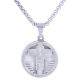 Stainless Steel Gold and Silver Tone Cross Jesus Medallion Pendant Chain Necklace