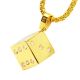 Men’s Jewelry Stainless Steel 3D Dice Pendant 3 mm Box Chain 24 inch