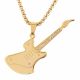 Stainless Steel Guitar Pendant and Chain Necklace
