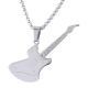 Stainless Steel Silver Plated Guitar Pendant and Chain Necklace