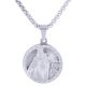 Stainless Steel Silver Tone Virgin Mary Medallion Pendant Chain Necklace 