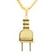 Men's Gold / Silver Plated Stainless Steel Electric Plug Pendant Chain Set