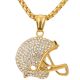 Men's Football Helmet Stainless Steel Gold / Silver Plated Pendant and Chain Necklace