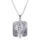 Silver Plated Stainless Steel Egyptian Pharaoh Pendant with 24 inch Chain Necklace